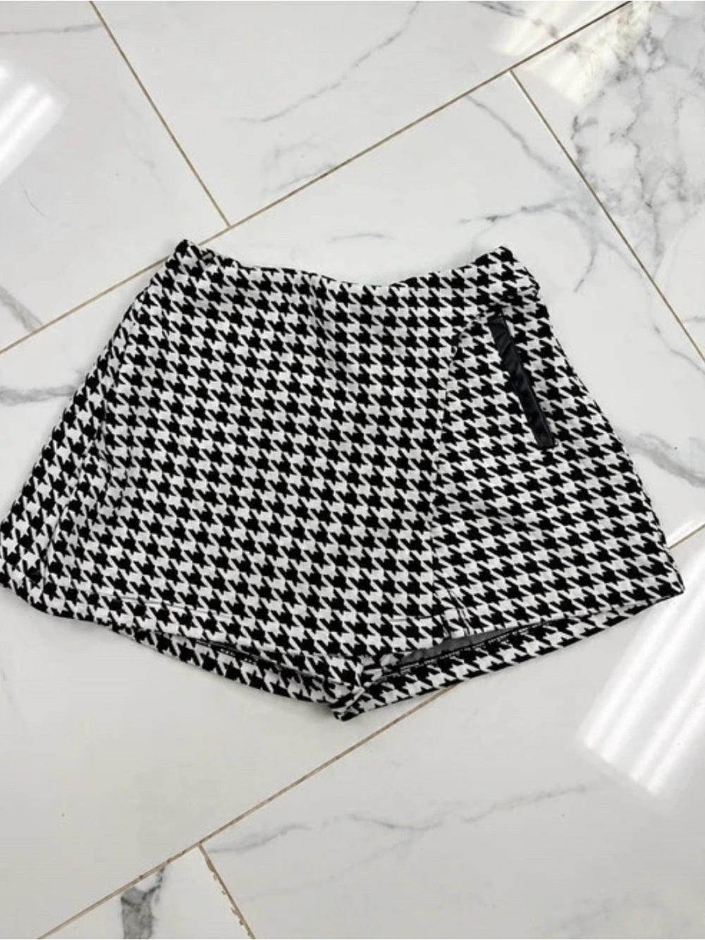 Zara Black & White Houndstooth Girls’ Skort